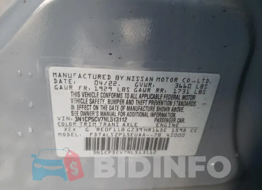 3N1CP5CV7NL513112 Photo# 13