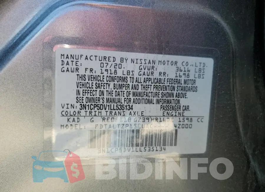 3N1CP5DV1LL535134 Photo# 14