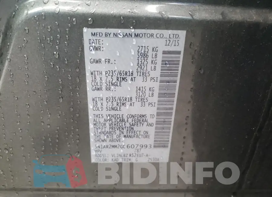 5N1AR2MM2GC607993 Photo# 13