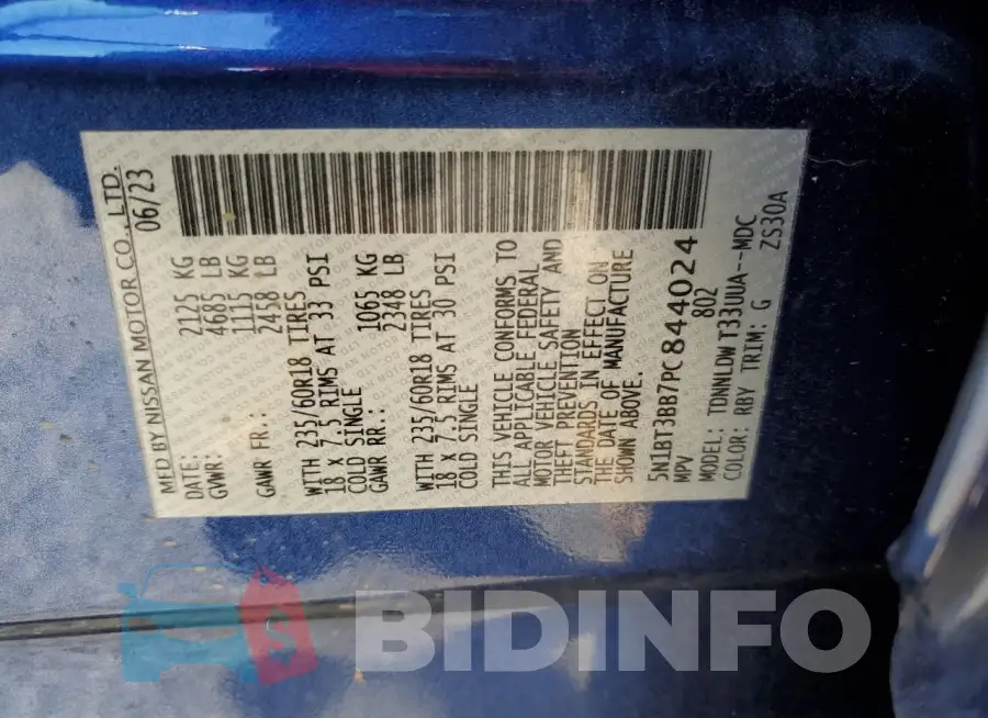 5N1BT3BB7PC844024 Photo# 13