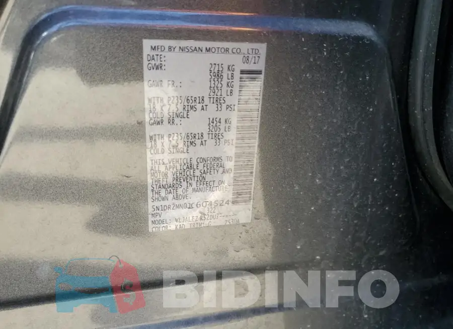 5N1DR2MN0JC604524 Photo# 14