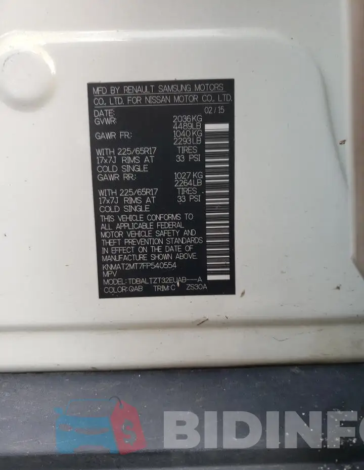 KNMAT2MT7FP540554 Photo# 14