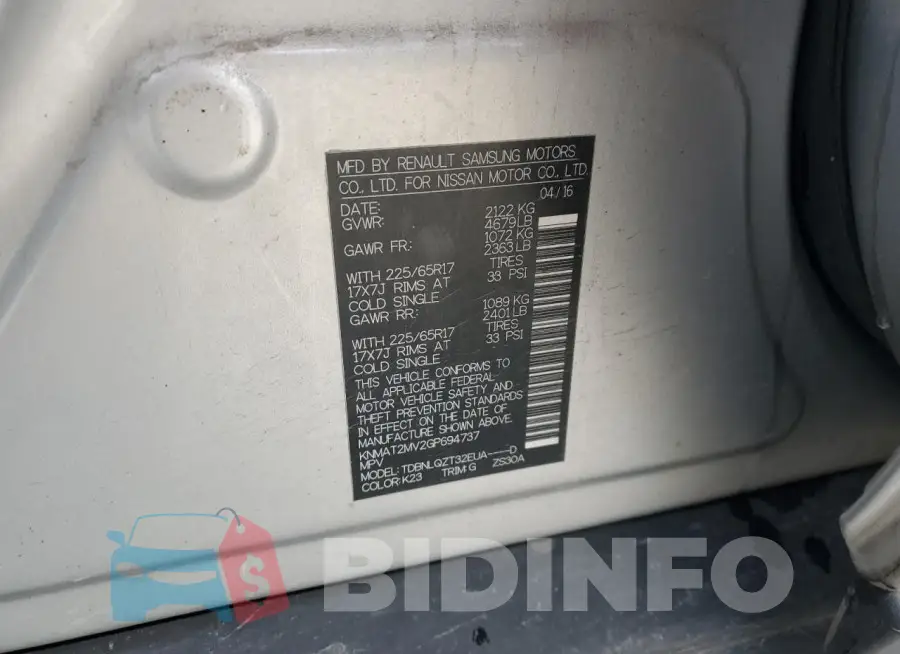 KNMAT2MV2GP694737 Photo# 13