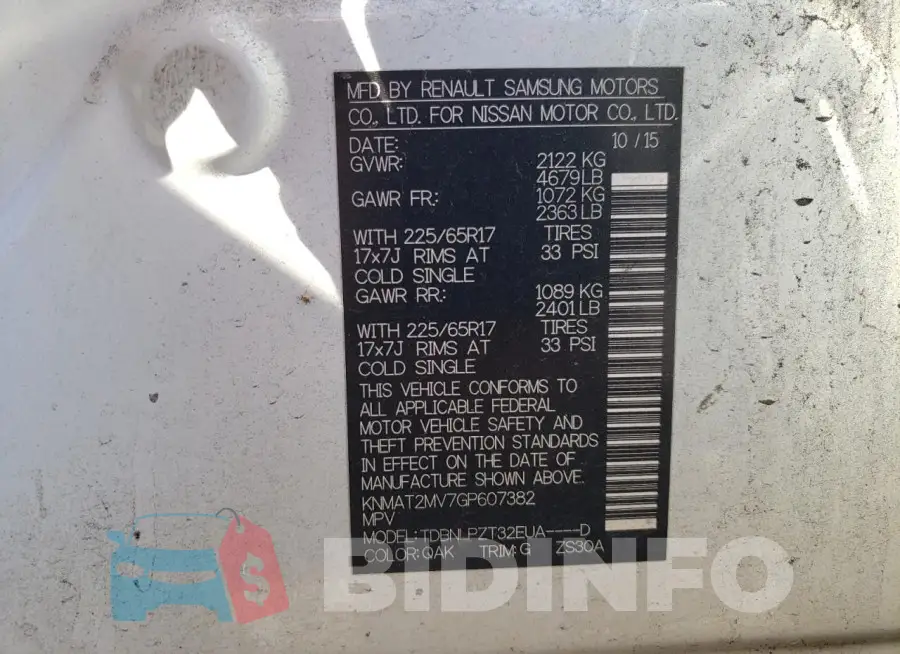 KNMAT2MV7GP607382 Photo# 13