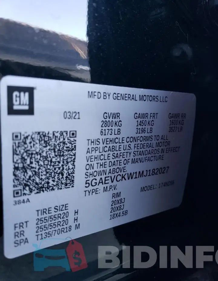 5GAEVCKW1MJ182027 Photo# 14