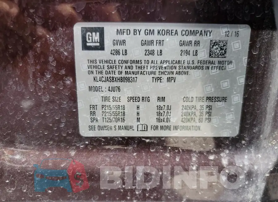 KL4CJASBXHB098317 Photo# 12