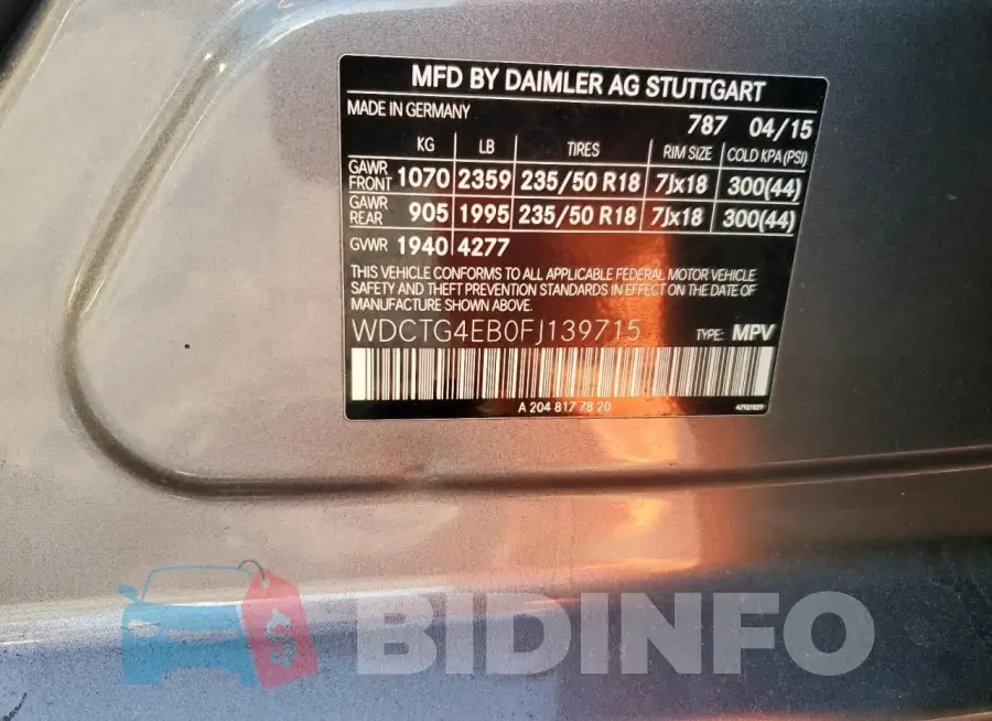 WDCTG4EB0FJ139715 Photo# 13