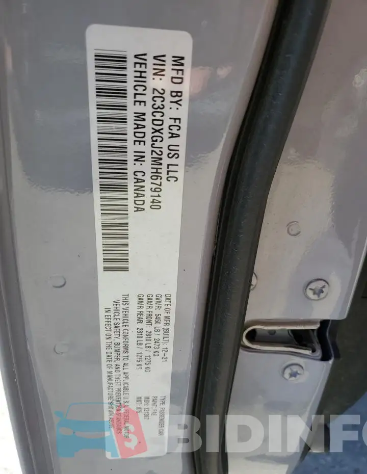 2C3CDXGJ2MH679140 Photo# 12