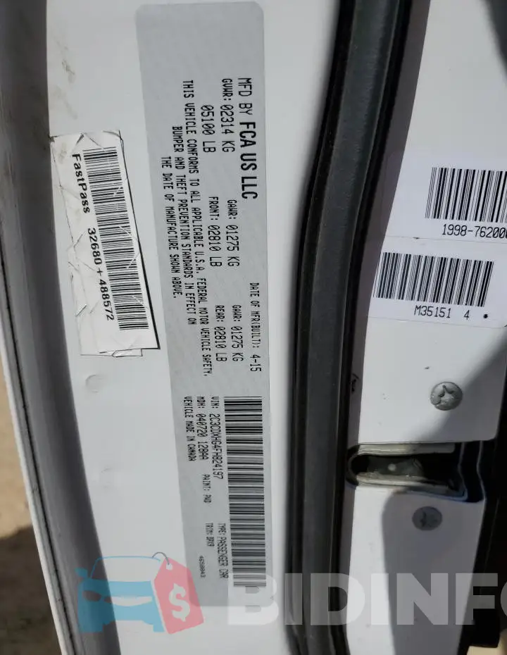 2C3CDXHG4FH824197 Photo# 12