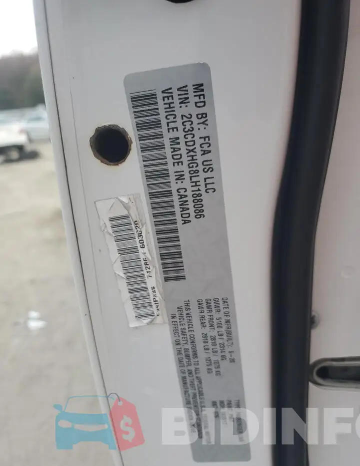 2C3CDXHG8LH188086 Photo# 12