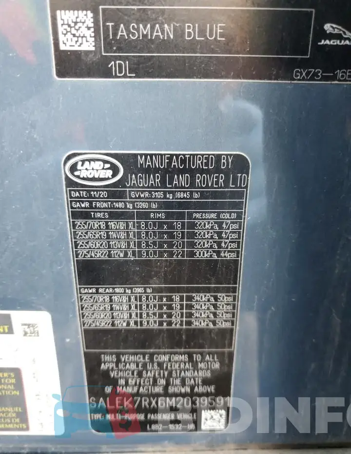 SALEK7RX6M2039591 Photo# 13