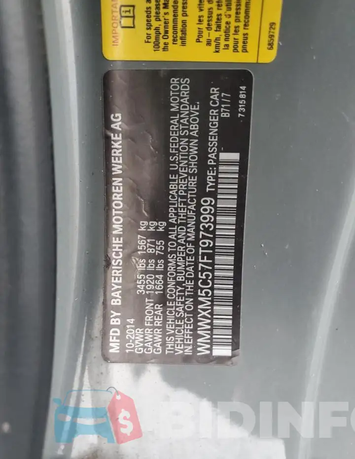 WMWXM5C57FT973999 Photo# 12