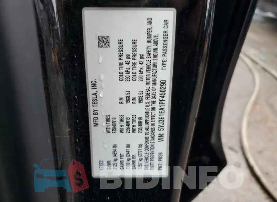 5YJ3E1EA1PF450290 Photo# 12