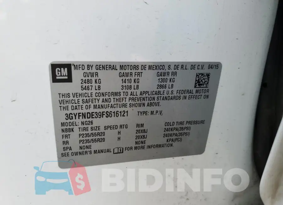3GYFNDE39FS616121 Photo# 13