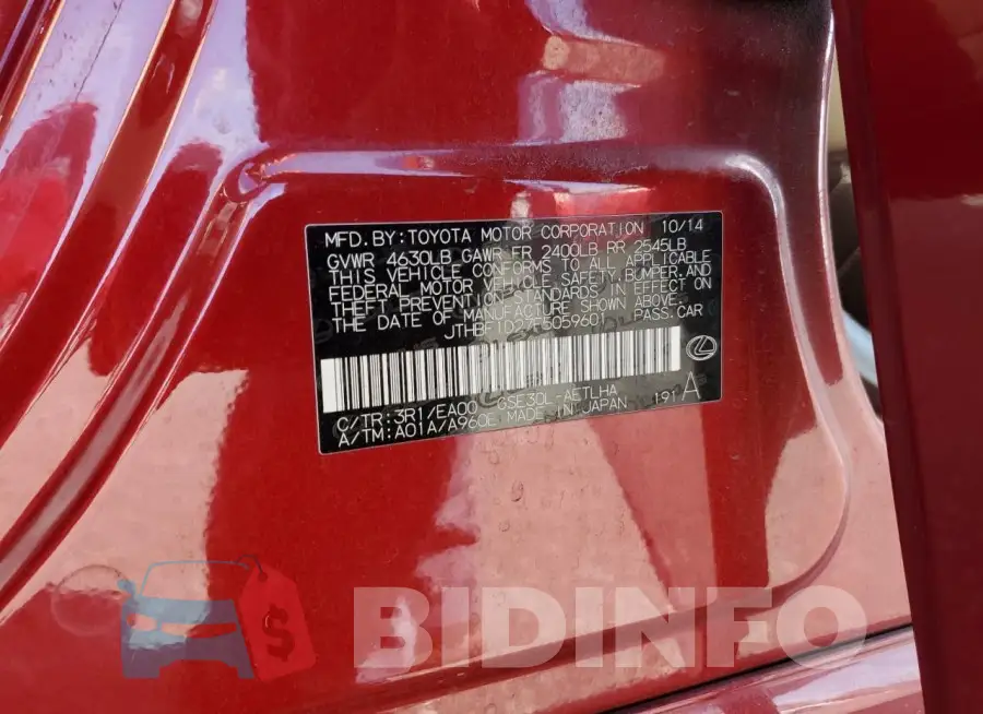 JTHBF1D27F5059601 Photo# 12