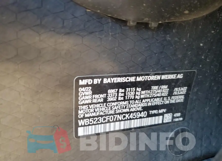 WB523CF07NCK45940 Photo# 12