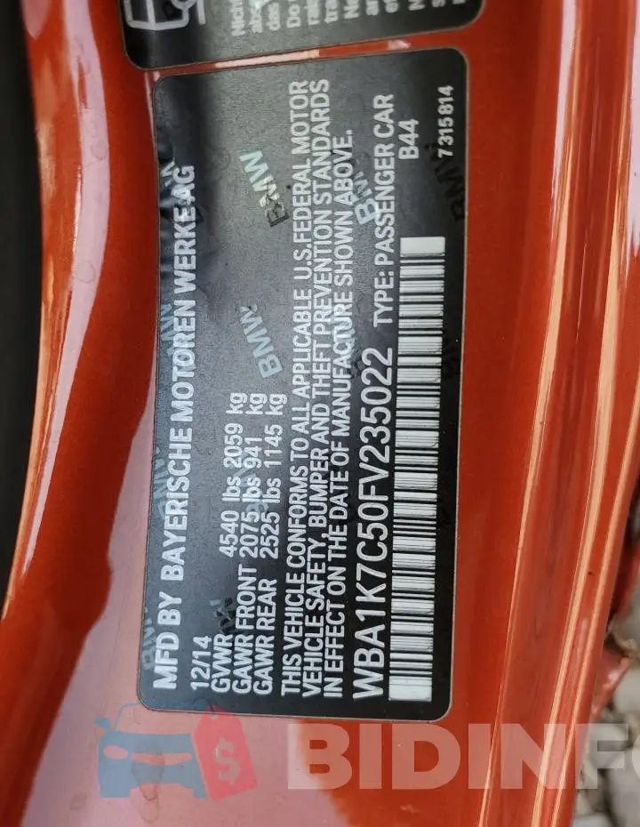 WBA1K7C50FV235022 Photo# 13