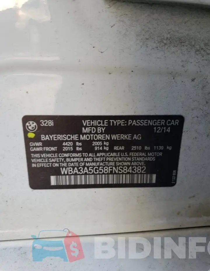 WBA3A5G58FNS84382 Photo# 12