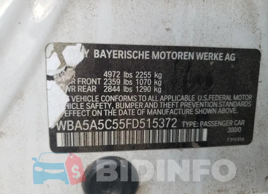 WBA5A5C55FD515372 Photo# 12