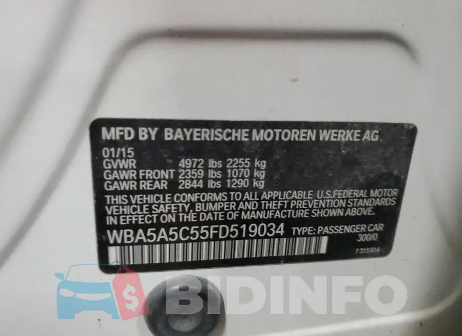 WBA5A5C55FD519034 Photo# 12