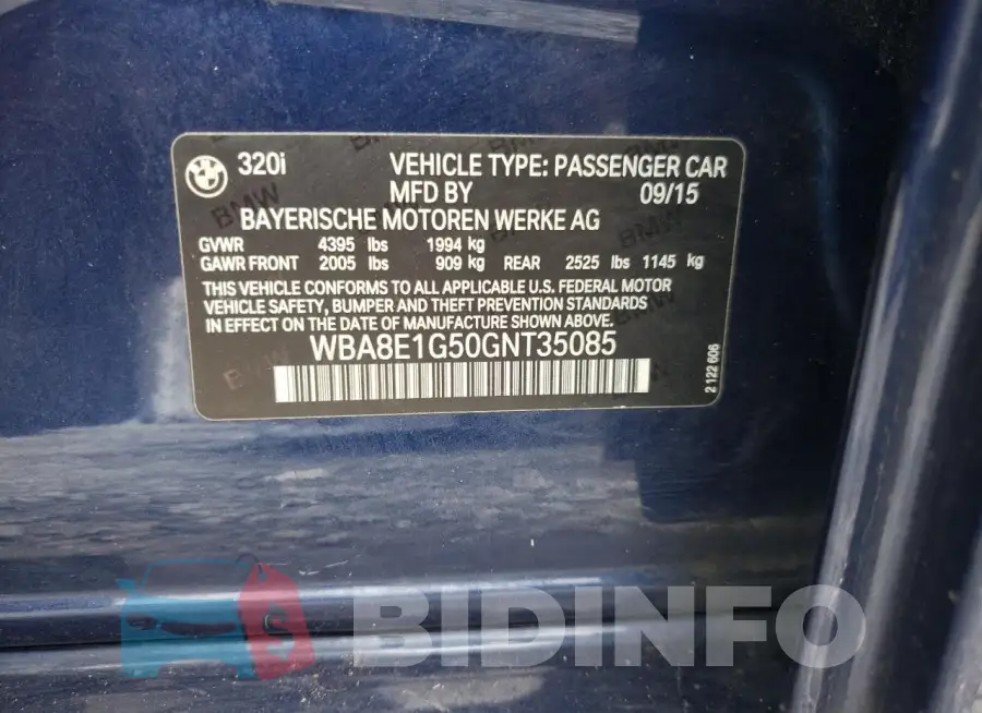 WBA8E1G50GNT35085 Photo# 12