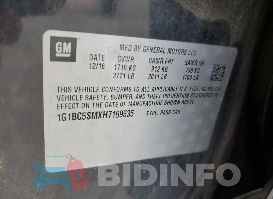 1G1BC5SMXH7199535 Photo# 12