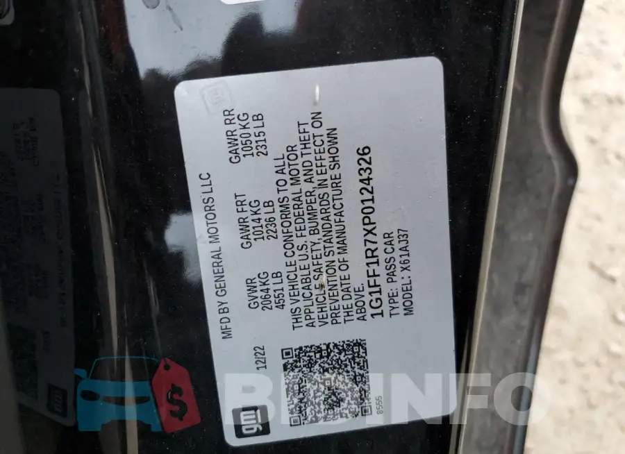 1G1FF1R7XP0124326 Photo# 12