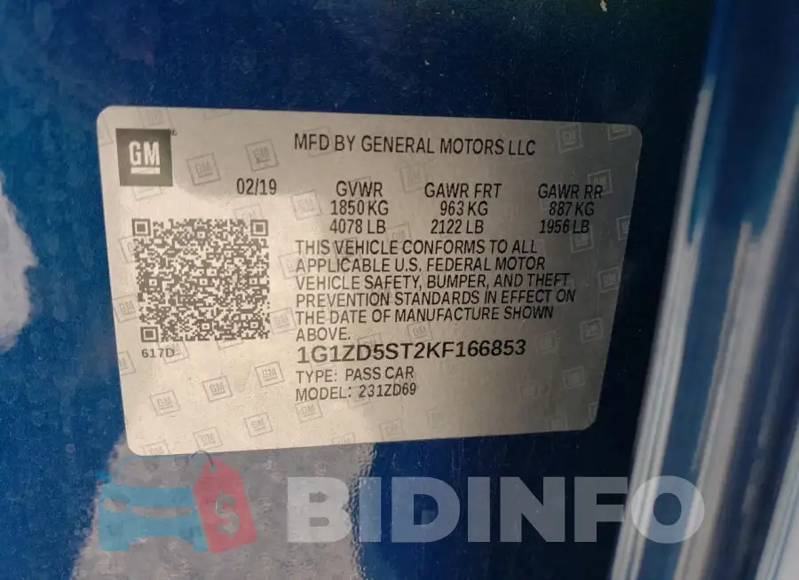 1G1ZD5ST2KF166853 Photo# 12