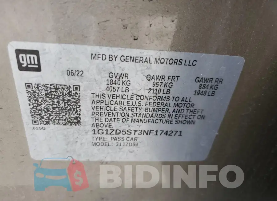 1G1ZD5ST3NF174271 Photo# 12