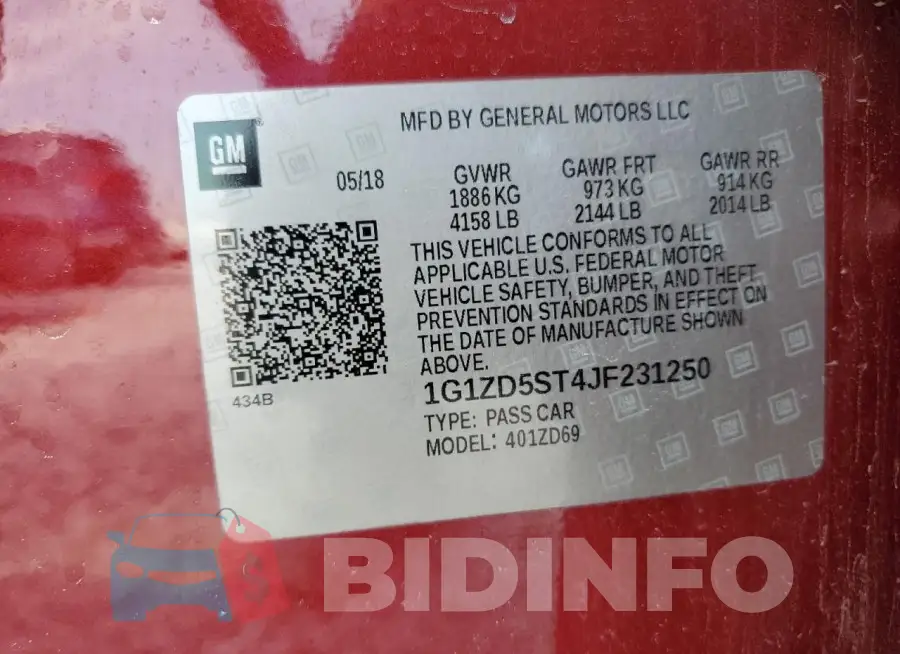 1G1ZD5ST4JF231250 Photo# 12