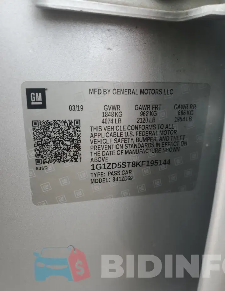 1G1ZD5ST8KF195144 Photo# 12