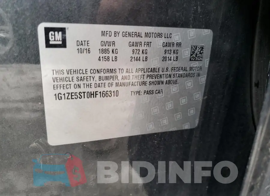 1G1ZE5ST0HF166310 Photo# 12