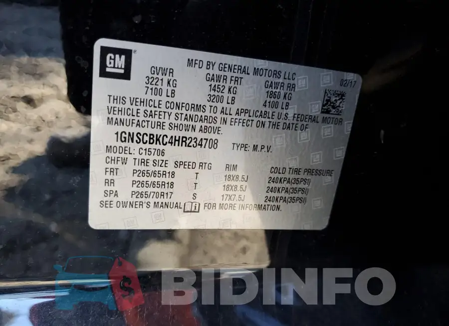 1GNSCBKC4HR234708 Photo# 13