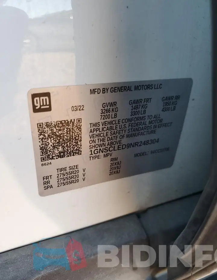 1GNSCLED9NR248304 Photo# 14