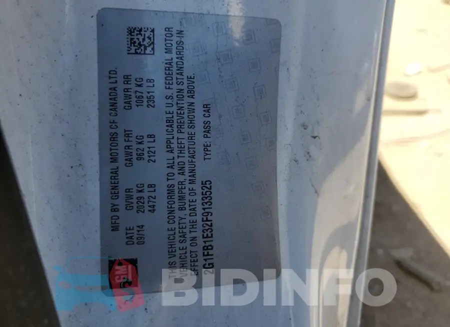2G1FB1E32F9133525 Photo# 12