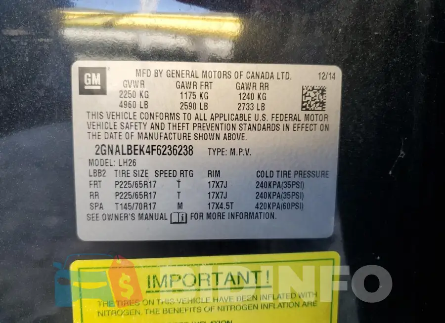2GNALBEK4F6236238 Photo# 13