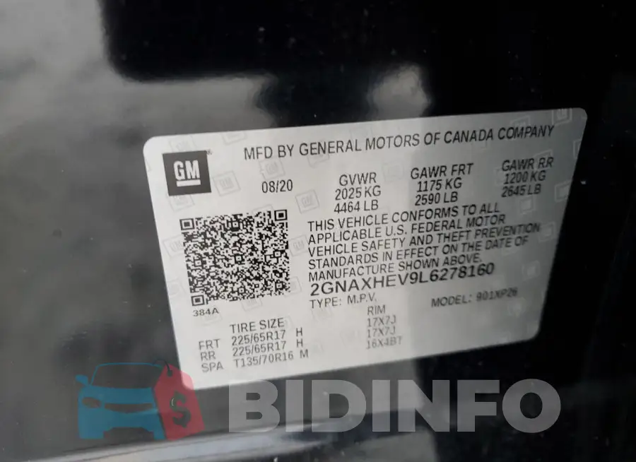 2GNAXHEV9L6278160 Photo# 14