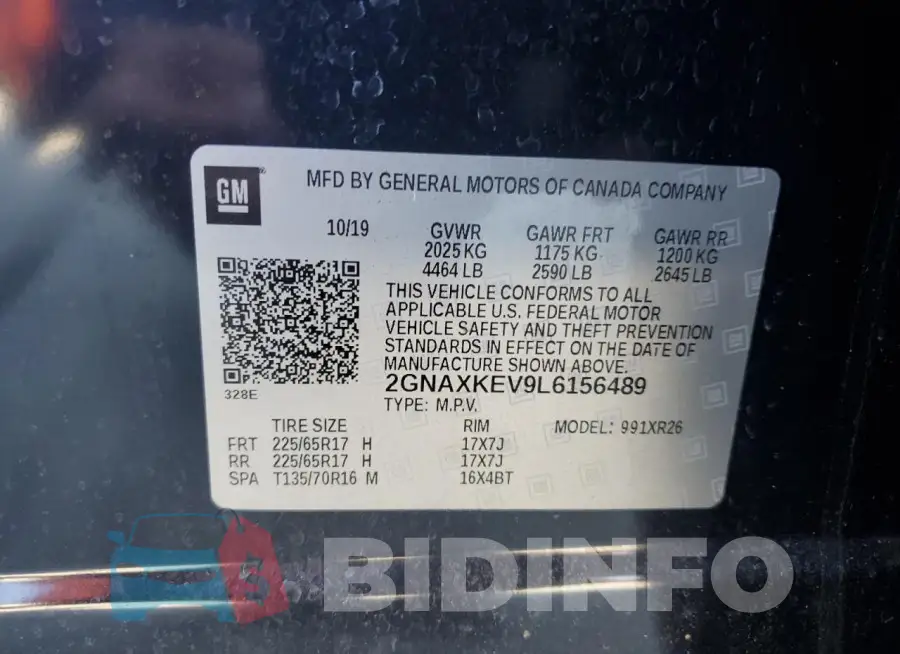 2GNAXKEV9L6156489 Photo# 13