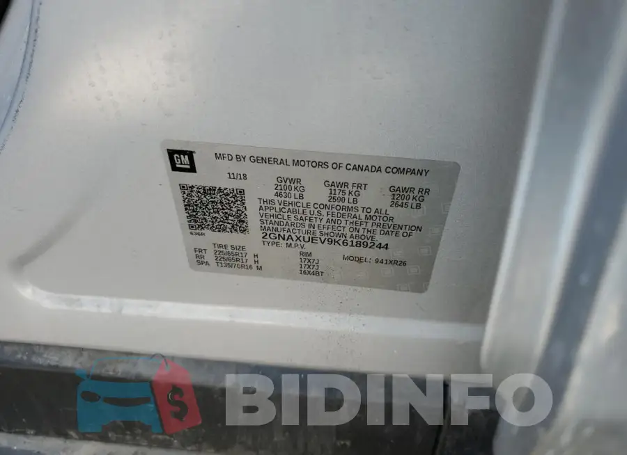 2GNAXUEV9K6189244 Photo# 13