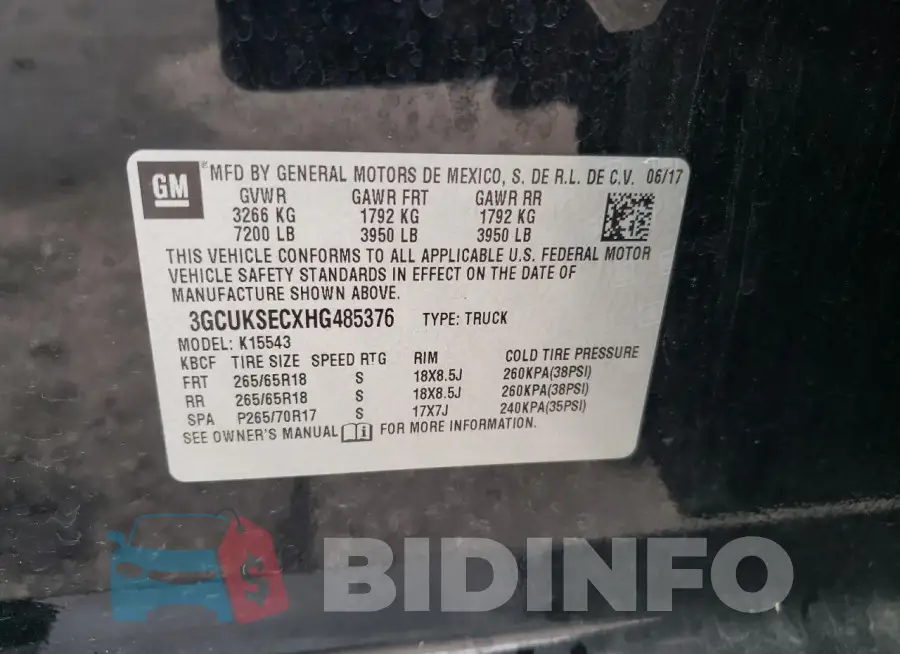 3GCUKSECXHG485376 Photo# 12