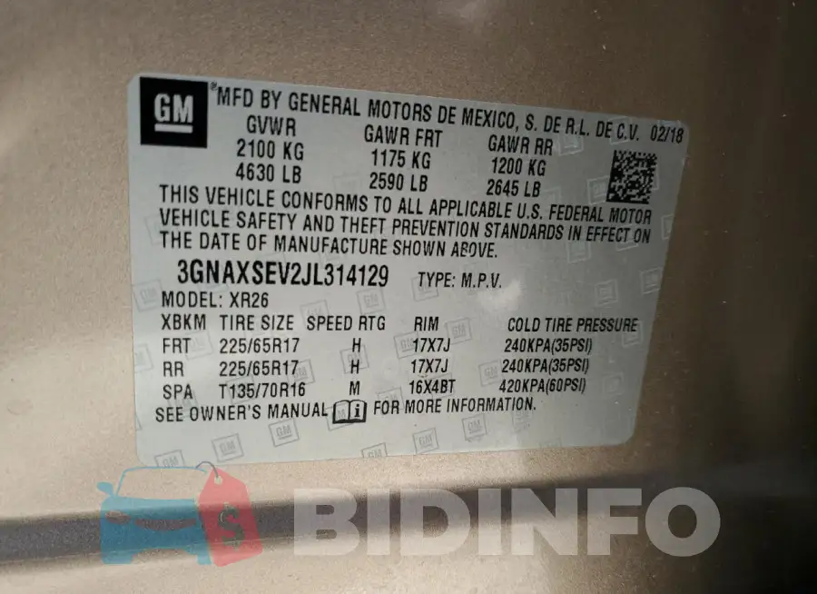 3GNAXSEV2JL314129 Photo# 13