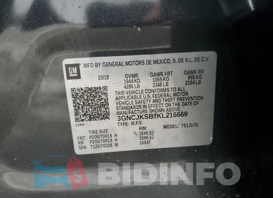 3GNCJKSB7KL216669 Photo# 12