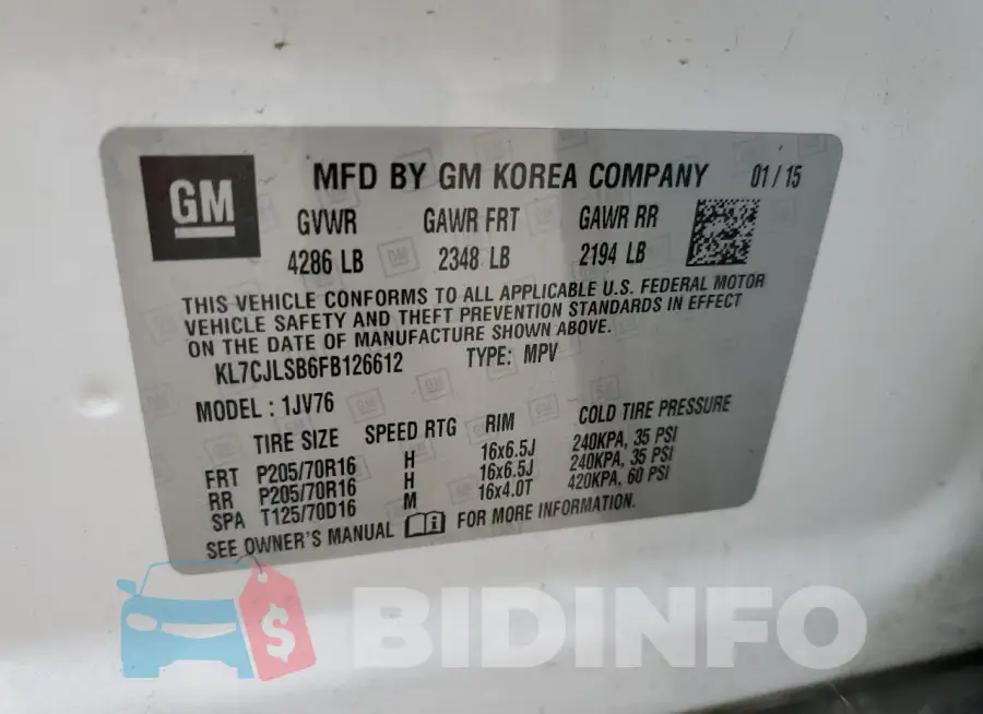 KL7CJLSB6FB126612 Photo# 13