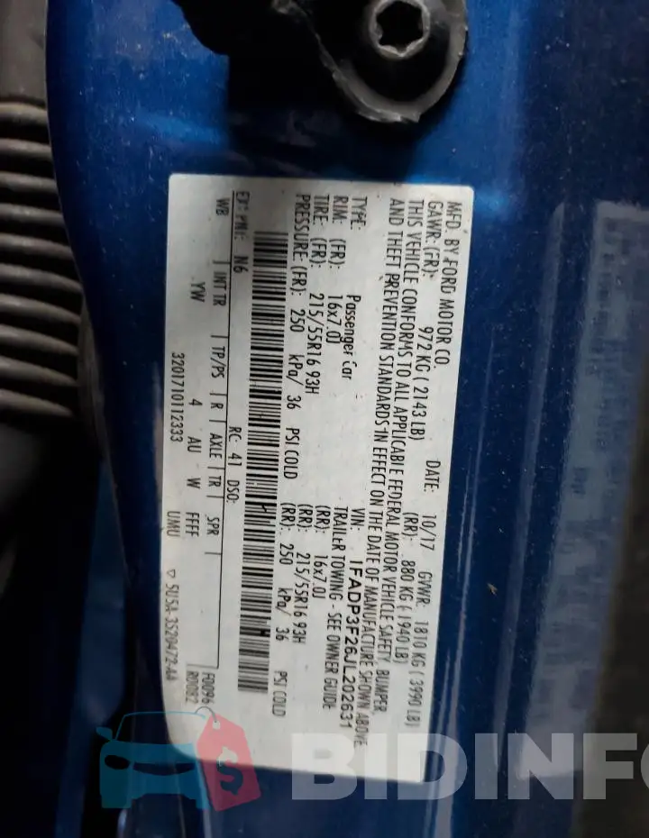 1FADP3F26JL202631 Photo# 12