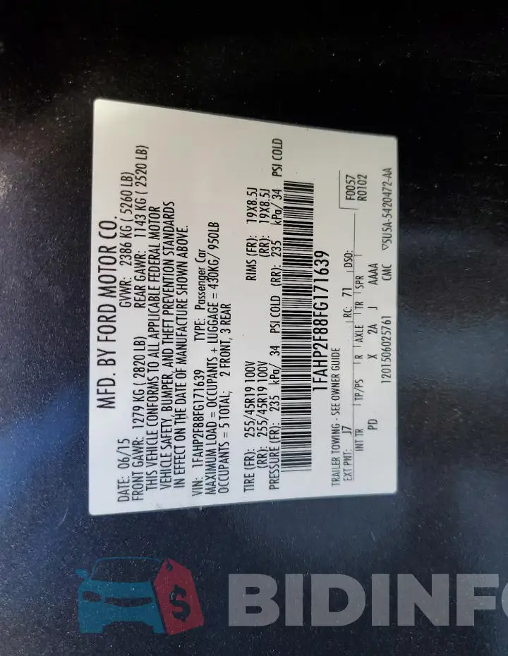 1FAHP2F88FG171639 Photo# 12