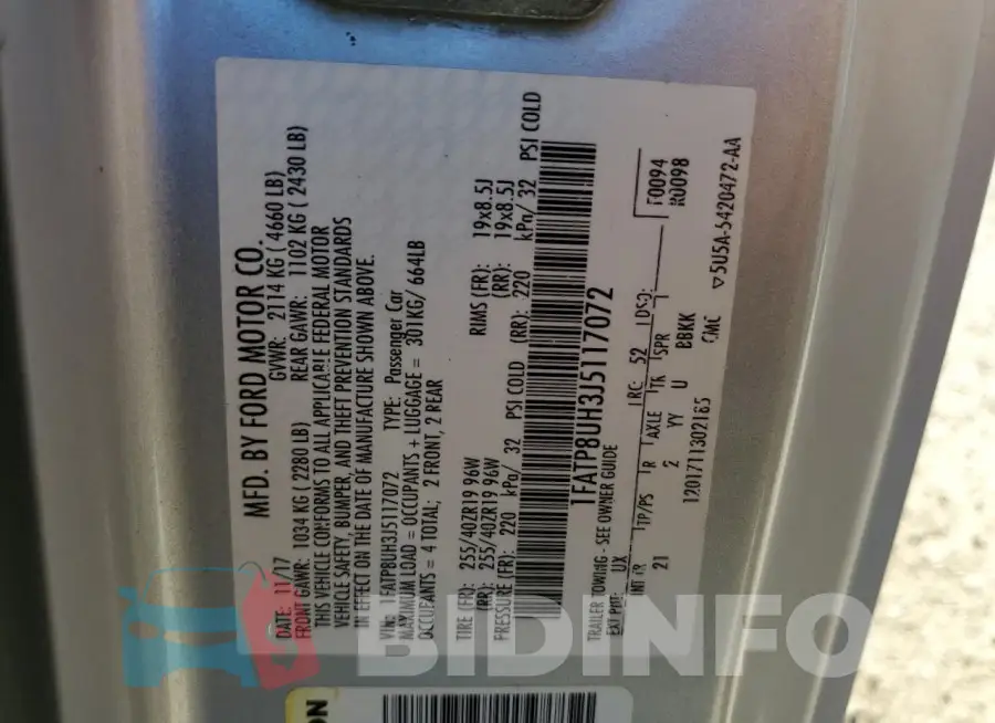 1FATP8UH3J5117072 Photo# 12