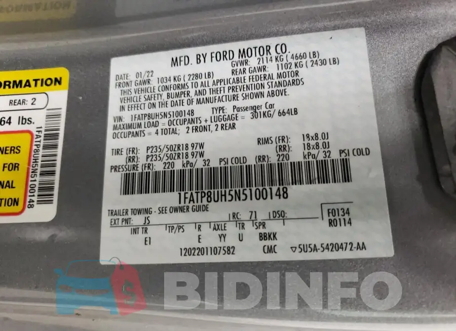 1FATP8UH5N5100148 Photo# 13