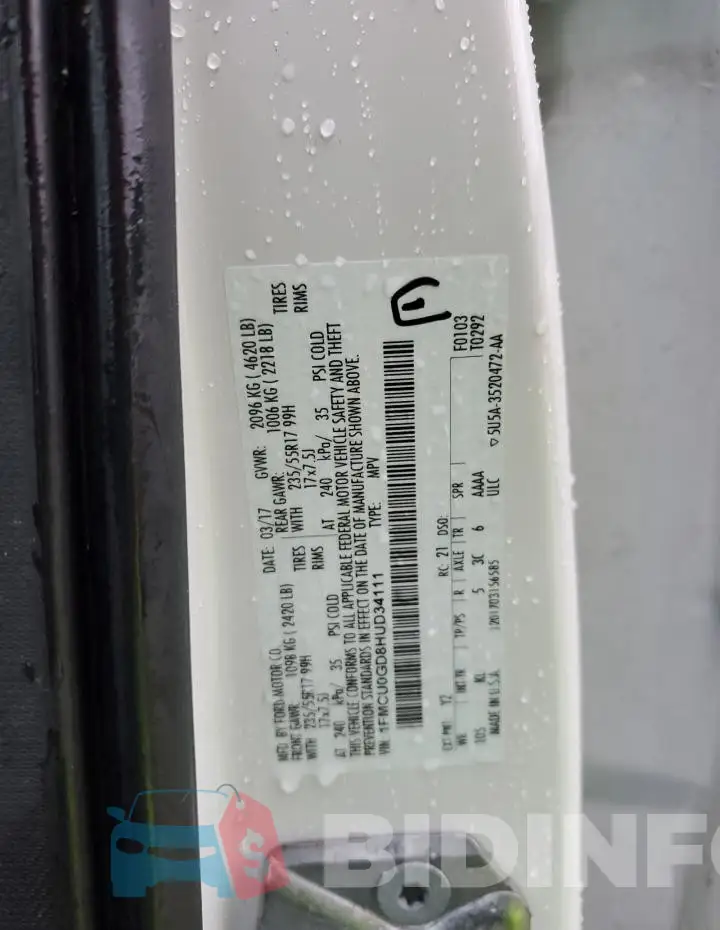 1FMCU0GD8HUD34111 Photo# 13