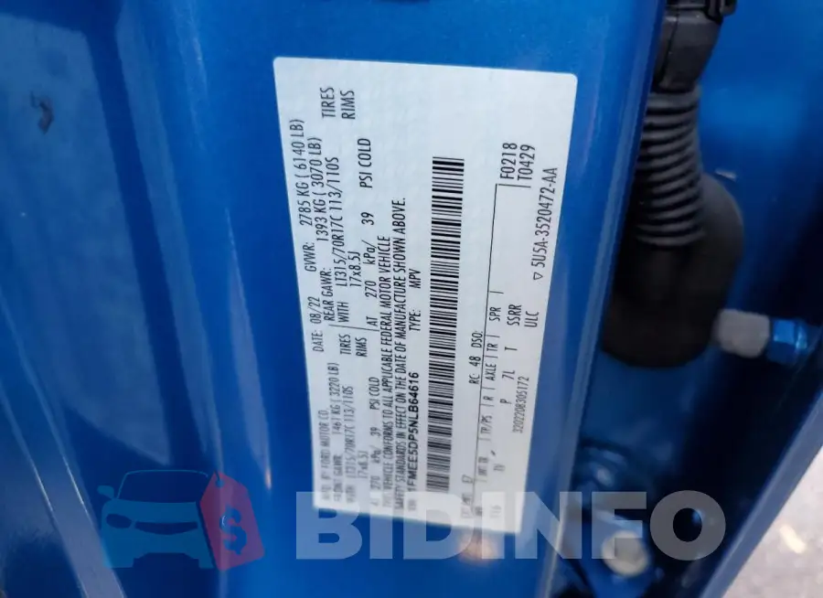 1FMEE5DP5NLB64616 Photo# 14