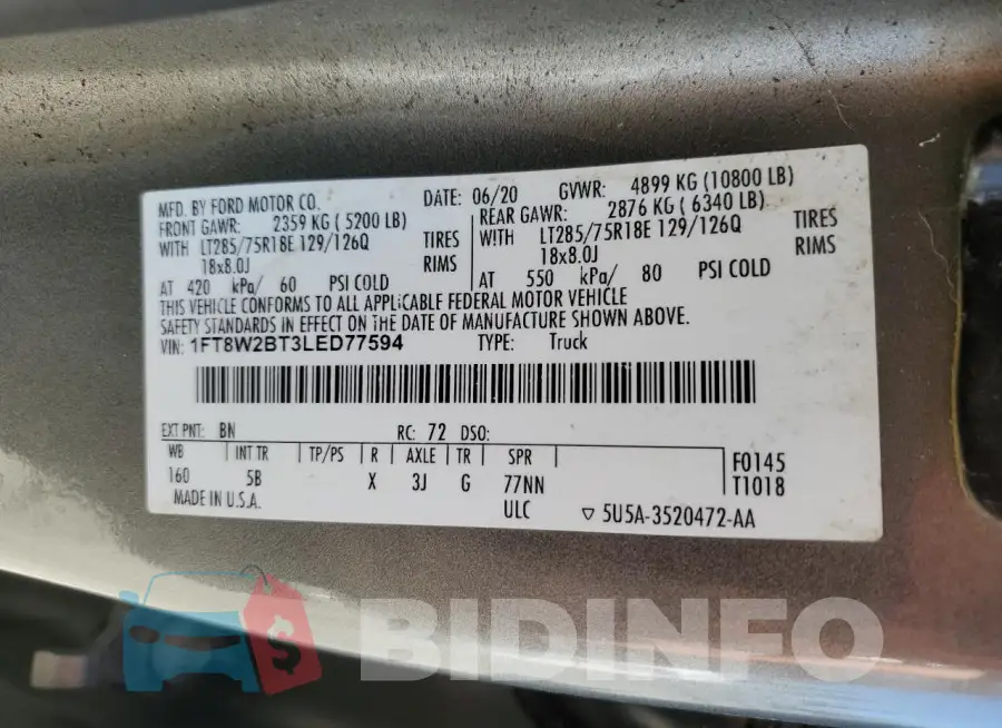 1FT8W2BT3LED77594 Photo# 12